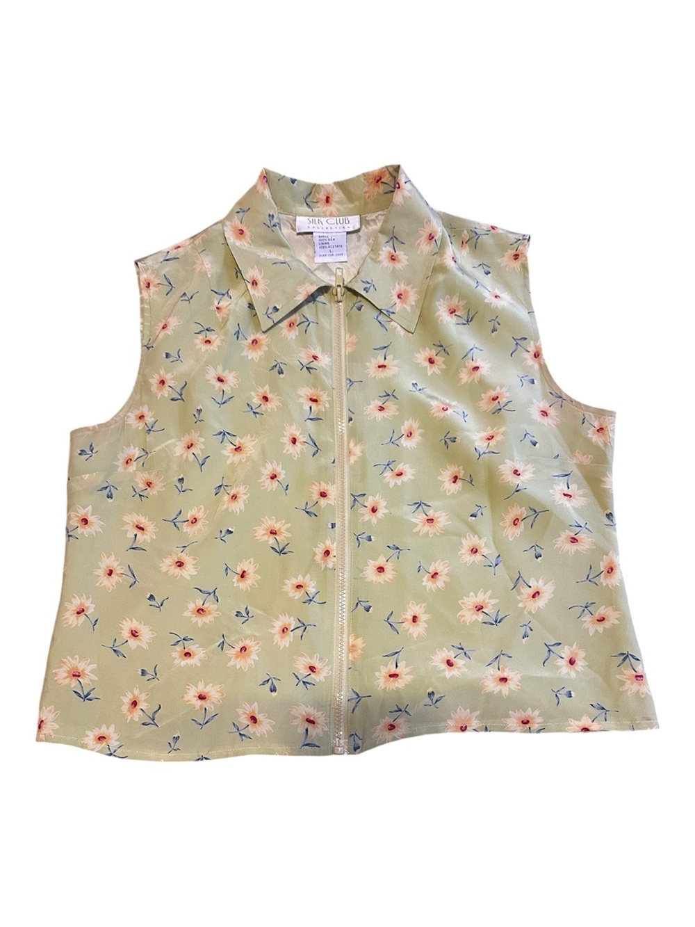 Silk Club Collection Silk Full Zip Vest Size L